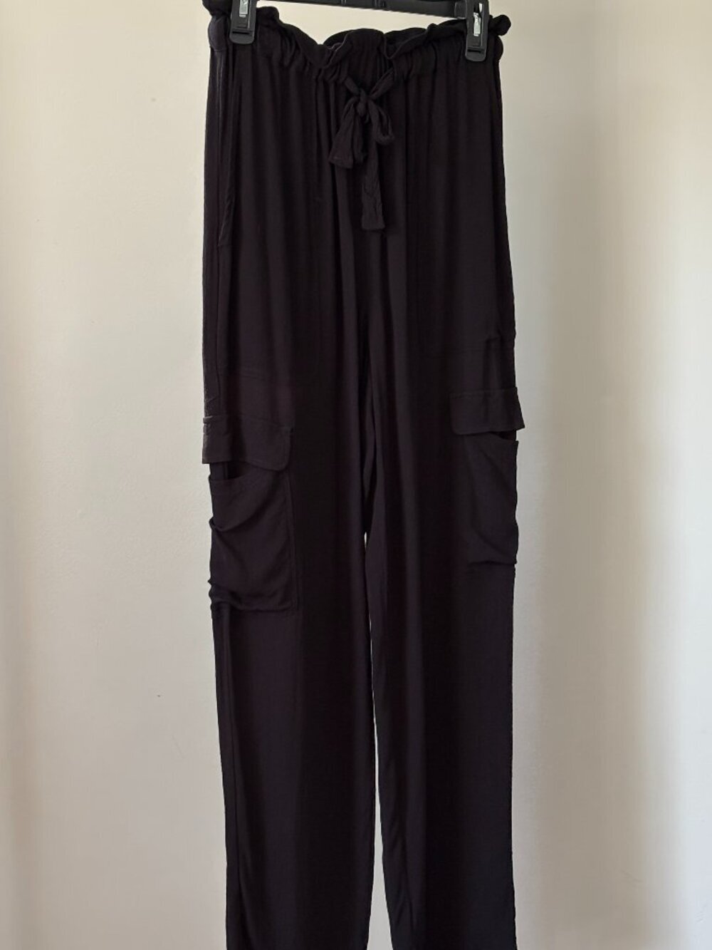 Little Moon by Aritzia Black Paperbag Cargo Pants Small Like New